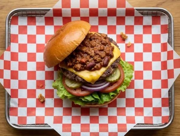 Popular item de Hot Mamma's Kitchen: Chilli Cheeseburger